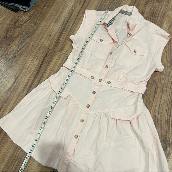 Anthropologie Utility Mini Dress Pink Barbiecore - Picture 6 of 11